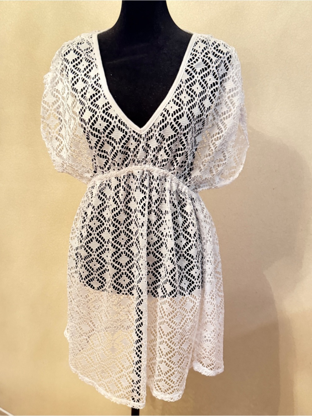 White Crochet Swim Cover-Up Tunic